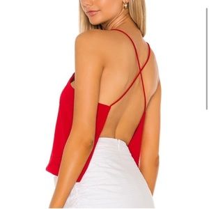 Superdown Revolve Red Open Back Top